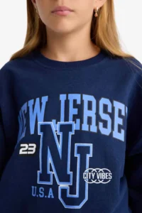 DeFacto Relax Fit Crew Neck Printed Sweatshirt Girls - Image 5