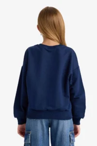 DeFacto Relax Fit Crew Neck Printed Sweatshirt Girls - Image 6