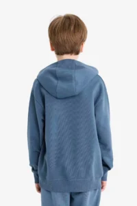 DeFacto Basic Plain Hooded School Sweatshirt Boy - Image 6