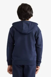 DeFacto Basic Plain Hooded Zippered Sweatshirt Boy - Image 6