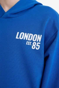 DeFacto Hooded Printed Soft Lined School Sweatshirt Boy - Image 5