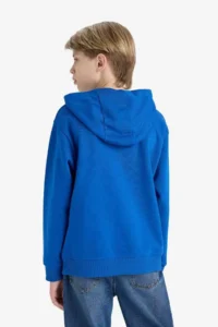 DeFacto Hooded Printed Soft Lined School Sweatshirt Boy - Image 6