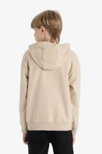 DeFacto Printed Hooded Soft Fuzzy Stone Boy Sweatshirt E9582A8/BG737 - Image 6