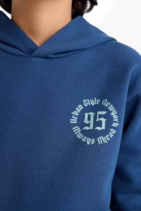 DeFacto Hooded Printed Soft Lined Sweatshirt Boy - Image 3