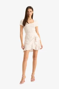 DeFacto Patterned Normal Waist tied up Midi Skirt - Image 5