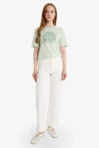 DeFacto Regular Fit Crew Neck Printed Short Sleeve T-Shirt - Image 2