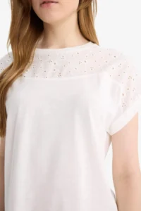 DeFacto Crew Neck Flared Cotton Short Sleeve T-Shirt - Image 5