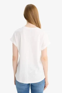 DeFacto Crew Neck Flared Cotton Short Sleeve T-Shirt - Image 6