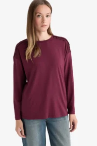DeFacto Regular Fit Crew Neck Long Sleeve T-Shirt