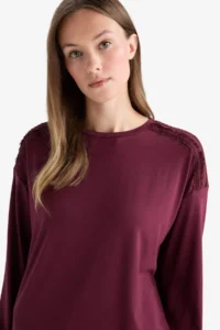 DeFacto Regular Fit Crew Neck Long Sleeve T-Shirt - Image 4