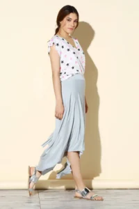 Quincey Wrapped Lycra Viscose Flowy wrap Skirt