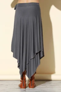 Quincey Women Gray wrap tied up Skirt Ek2319 - Image 2