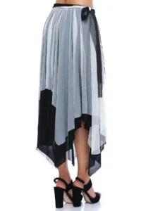 Quincey Women Black White Tulle Skirt Two Layer Ek2355 - Image 3