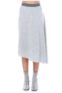 Quincey Lame Arched Asymmetric Skirt - Image 2