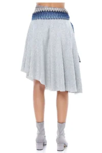 Quincey Women's Grimelange Asymmetrical Tie Belted Skirt Ek2359 - Image 2