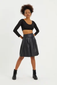 Quincey Leather Skirt - Image 2