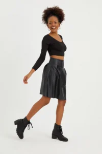 Quincey Leather Skirt - Image 6