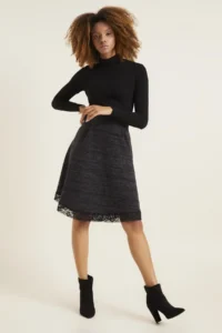 Quincey Women Gray Knitting Skirt