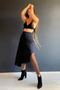 Quincey slit DOUBLE LAYER Tulle  Asymmetric Skirt