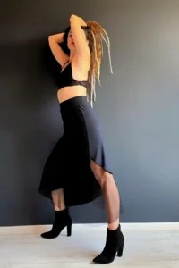 Quincey slit DOUBLE LAYER Tulle  Asymmetric Skirt - Image 6