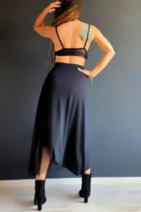 Quincey slit DOUBLE LAYER Tulle  Asymmetric Skirt - Image 7