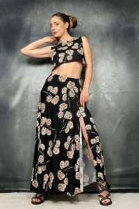 Quincey Ethnic Patterned slit Skirt 36 - Image 3