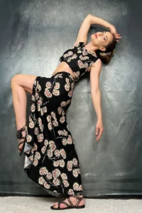 Quincey Ethnic Patterned slit Skirt 36 - Image 5