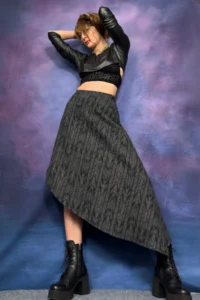 Quincey Jacquard LYCRA Asymmetric Skirt