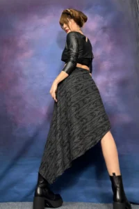 Quincey Jacquard LYCRA Asymmetric Skirt - Image 3