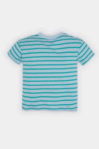 DeFacto Crew Neck Striped Short Sleeve T-Shirt Baby Boy - Image 3