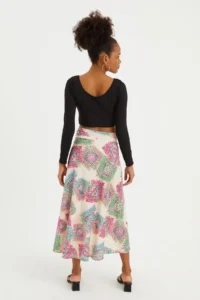 Quincey Multicolored wrap tied up Flowy Skirt - Image 6