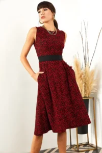 Olalook Women Rejection with pocket  flared Dress
