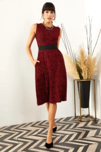 Olalook Women Rejection with pocket  flared Dress - Image 2