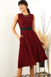 Olalook Women Rejection with pocket  flared Dress - Image 4