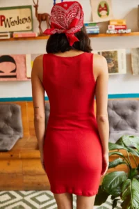 Olalook Women's Red Zippered Camisole Dress - Image 8
