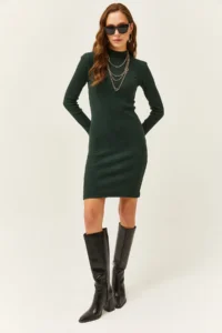 Olalook Women's Emerald Green Lycra Camisole Dress - Image 2