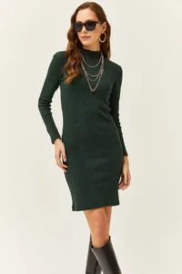 Olalook Women's Emerald Green Lycra Camisole Dress - Image 3
