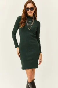 Olalook Women's Emerald Green Lycra Camisole Dress - Image 4