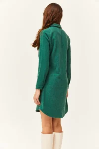 Olalook Women's Emerald Green Stash Shirt Dress - Image 5