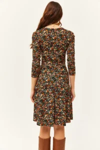 Olalook Women's Multi Colored Floral Double Breasted Dress - Image 2