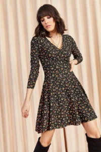 Olalook Women Black Double breasted Knitting Dress - Image 5