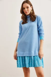 Olalook Women Bebe Blue Garnili Thessaloniki Elbise - Image 2