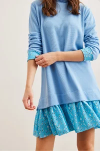 Olalook Women Bebe Blue Garnili Thessaloniki Elbise - Image 4