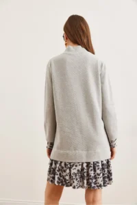 Olalook Women Gray Black Garnili Thessaloniki Elbise - Image 7