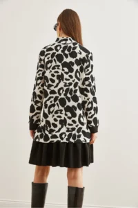 Olalook Women's White Black Garnished Thessaloniki Dress - Image 6