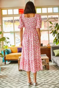 Olalook Women's Pink Gimped Casual Woven Viscose Dress - Image 7