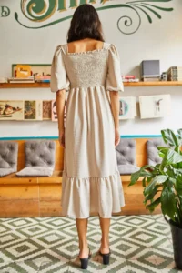 Olalook Women's Stone Top Gimped Square Collar Bodrum Dress - Image 7