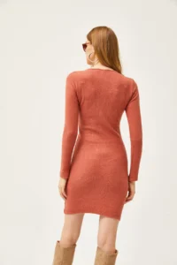 Olalook Women's Tile Roba Gather Detailed Raised Mini Dress - Image 6