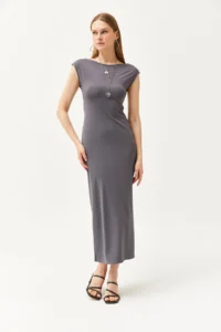 Olalook Women's Smoked Deep Backless Lycra Knitted Dress - Image 3
