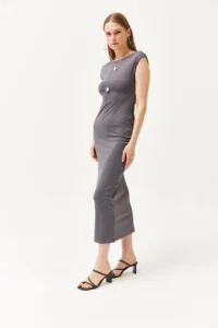 Olalook Women's Smoked Deep Backless Lycra Knitted Dress - Image 4